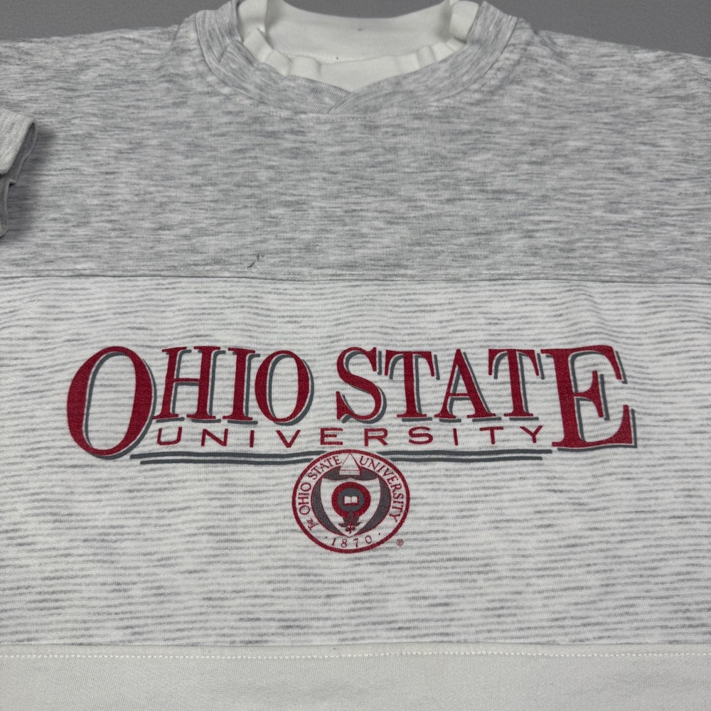 Vintage Gear For Sports Ohio State University Sweatshirt XL Grey White Buckeyes - Picture 2 of 9